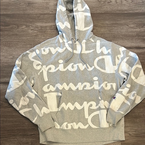 Champion reverse weave spell out all over print hoodie sizer L large - Picture 4 of 8